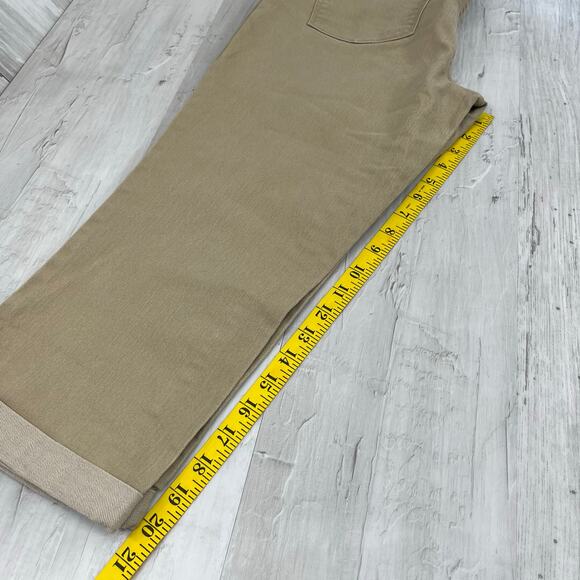 Coldwater Creek Tan Chino Khaki Plain Basic Plain Work School Capri Pants 10 - Picture 9 of 10